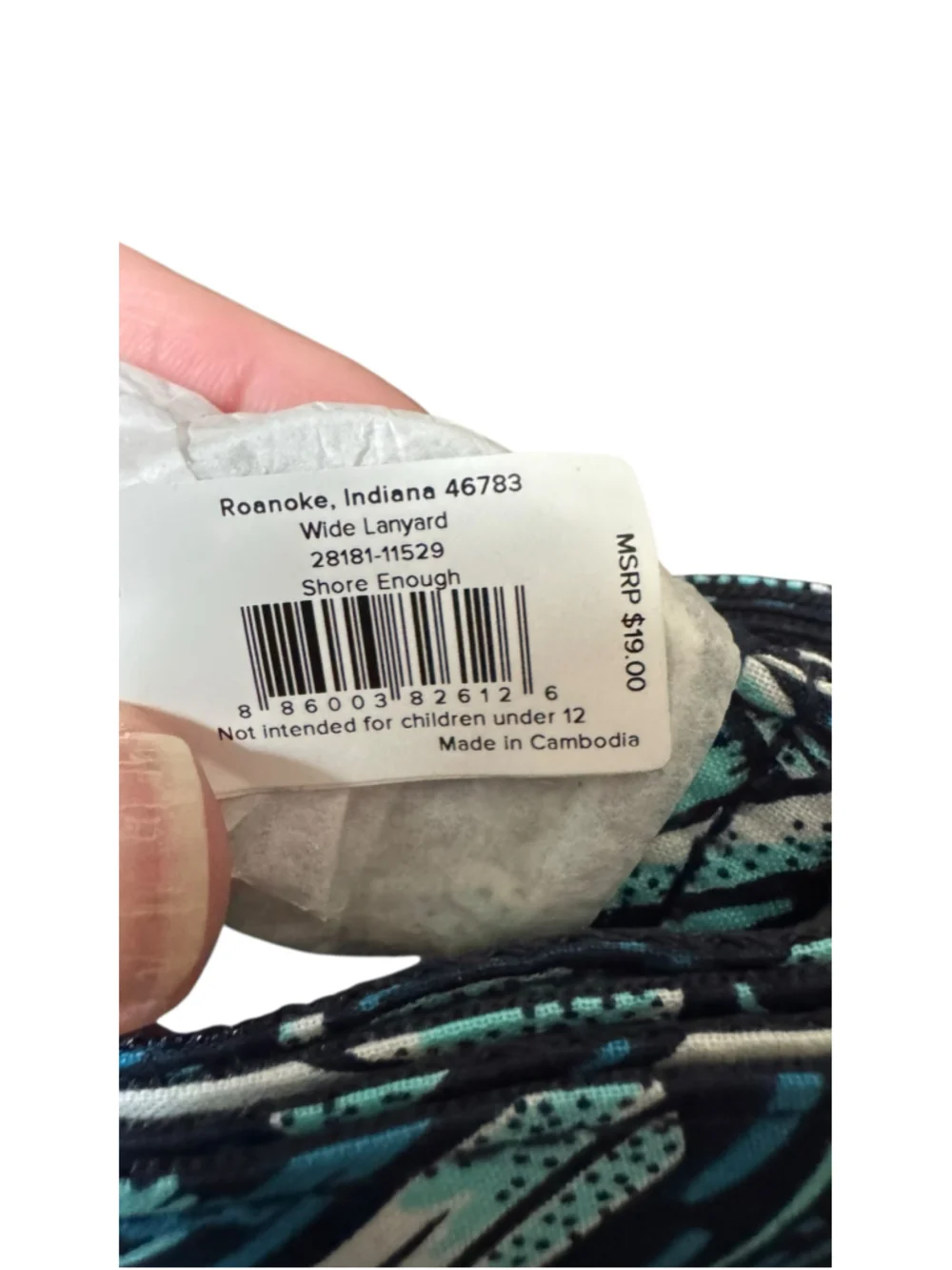 Women's Vera Bradley Wide Lanyard One Size Blue Black shore enough
